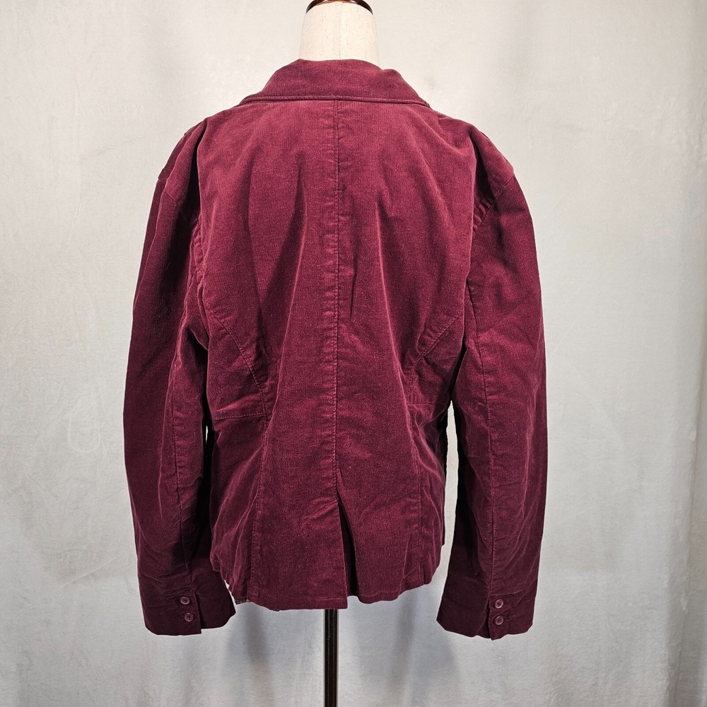 Calvin Klein‎ Jeans Womens Corduroy Sports Jacket One Button Career Burgundy  XL - Picture 2 of 10